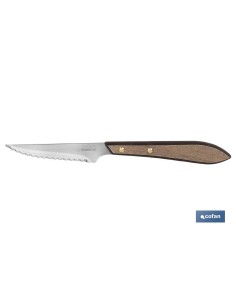 PACK 3 CUCHILLO CHULETERO MICRODENTADO HOJA 10cm MODELO GULASH COLOR NOGAL
