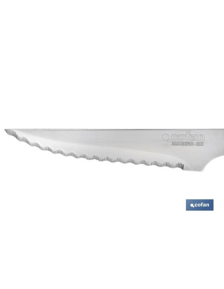 PACK 3 CUCHILLO CHULETERO MICRODENTADO HOJA 10cm MODELO GULASH COLOR NOGAL