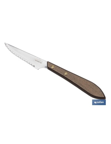 PACK 3 CUCHILLO CHULETERO MICRODENTADO HOJA 10cm MODELO GULASH COLOR NOGAL