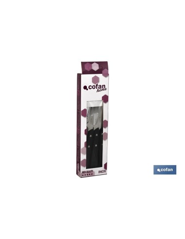 PACK 3 CUCHILLO CHULETERO MICRODENTADO HOJA 10cm MODELO GULASH NEGRO