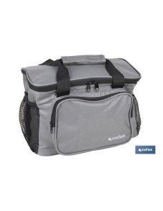 NEVERA TEXTIL PORTÁTIL MULTIBOLSILLOS COLOR GRIS OSCURO 15 L