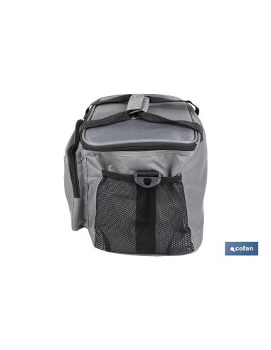NEVERA TEXTIL PORTÁTIL MULTIBOLSILLOS COLOR GRIS OSCURO 15 L