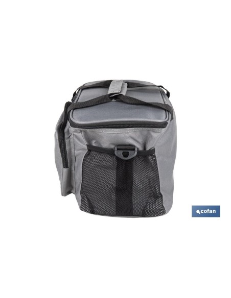 NEVERA TEXTIL PORTÁTIL MULTIBOLSILLOS COLOR GRIS OSCURO 15 L