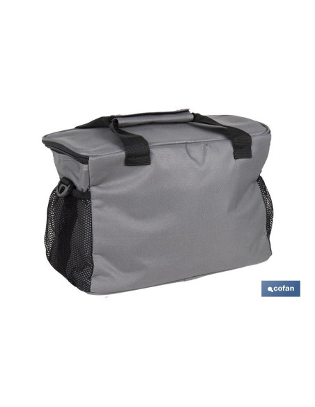 NEVERA TEXTIL PORTÁTIL MULTIBOLSILLOS COLOR GRIS OSCURO 15 L
