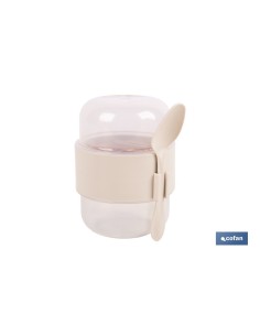 SET DE 3 RECIPIENTES CON TAPA, CUCHARA Y COMPARTIMIENTO INTERIOR 200ML+200ML 2