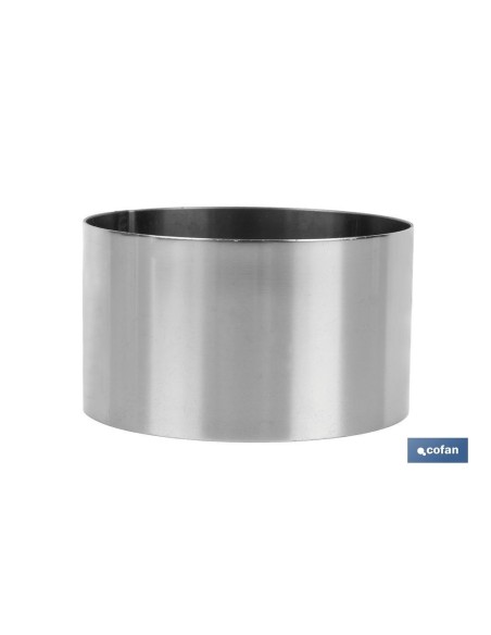 MOLDE REDONDO PARA EMPLATAR ACERO INOXIDABLE 8 X 4.5 CM
