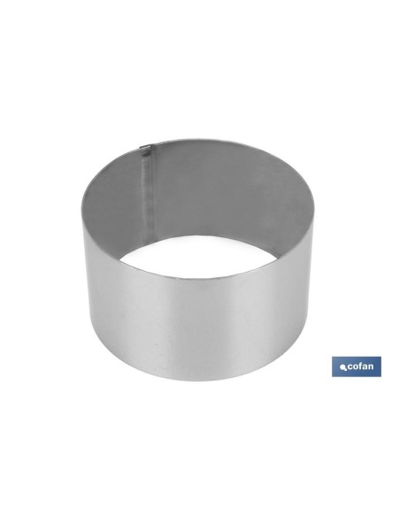 MOLDE REDONDO PARA EMPLATAR ACERO INOXIDABLE 8 X 4.5 CM