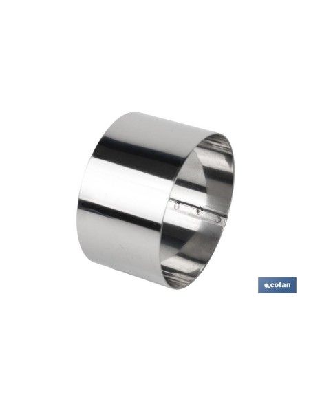 MOLDE REDONDO PARA EMPLATAR ACERO INOXIDABLE 8 X 4.5 CM