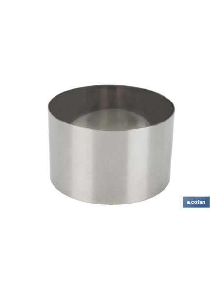 MOLDE REDONDO PARA EMPLATAR ACERO INOXIDABLE 10 X 6 CM