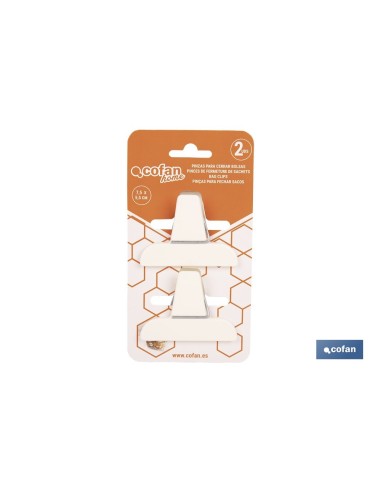 PACK DE 2 PINZAS PARA CERRAR BOLSAS DE COMIDA 7,5 X 5,5 CM