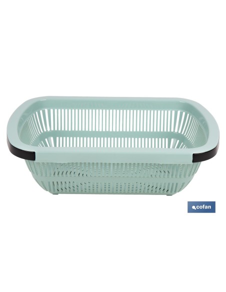 ESCURRIDOR RECTANGULAR EXTENSIBLE VERDE 50,5 X 24,5 X 11,5 CM