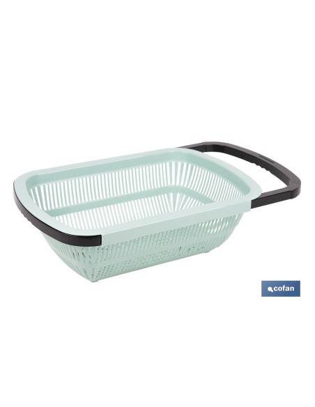 ESCURRIDOR RECTANGULAR EXTENSIBLE VERDE 50,5 X 24,5 X 11,5 CM