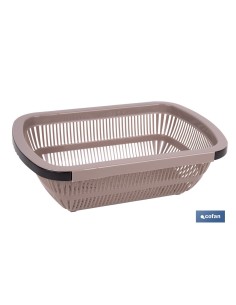 ESCURRIDOR RECTANGULAR EXTENSIBLE MARRÓN 50,5 X 24,5 X 11,5 CM