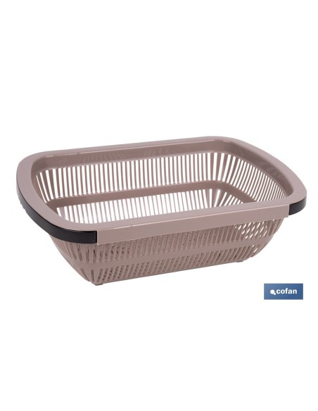 ESCURRIDOR RECTANGULAR EXTENSIBLE MARRÓN 50,5 X 24,5 X 11,5 CM