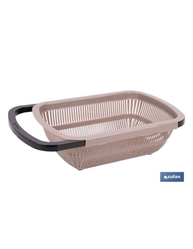 ESCURRIDOR RECTANGULAR EXTENSIBLE MARRÓN 50,5 X 24,5 X 11,5 CM