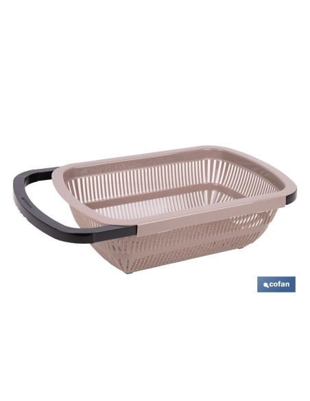 ESCURRIDOR RECTANGULAR EXTENSIBLE MARRÓN 50,5 X 24,5 X 11,5 CM