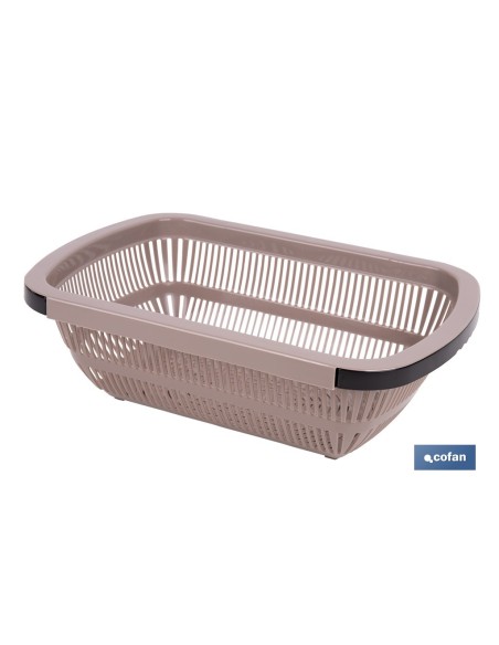 ESCURRIDOR RECTANGULAR EXTENSIBLE MARRÓN 50,5 X 24,5 X 11,5 CM