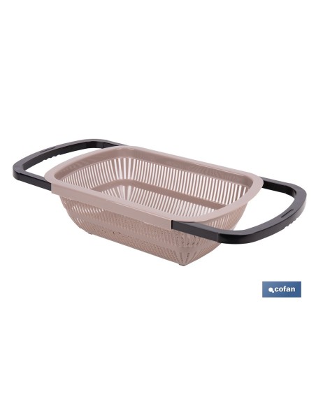 ESCURRIDOR RECTANGULAR EXTENSIBLE MARRÓN 50,5 X 24,5 X 11,5 CM