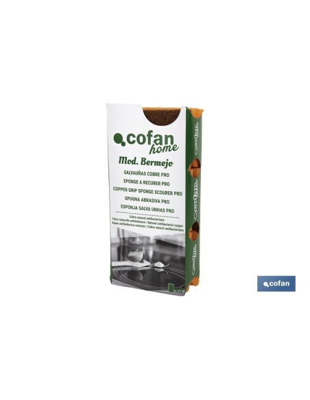 PACK DE 3 ESTROPAJOS SALVAUÑAS COBRE PRO ANTIBACTERIANO NATURALventa unitaria