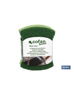 PACK DE 3 ESTROPAJOS VERDES CON ESPONJA 2