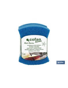 PACK DE 3 ESTROPAJOS AZULES CON ESPONJA 2