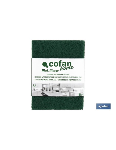 PACK DE 4 ESTROPAJOS VERDES 100% FIBRA venta unitaria