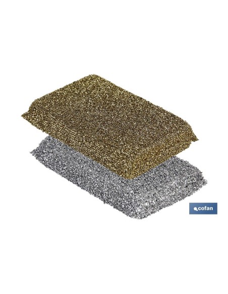 PACK DE 2 MULTIESPONJAS COLOR ORO Y PLATA