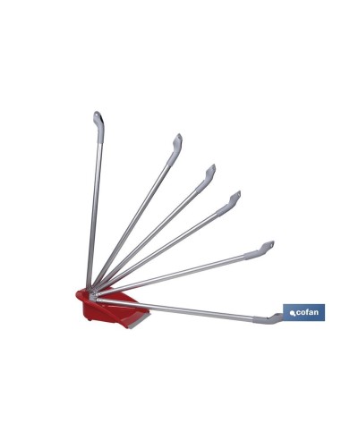 RECOGEDOR ABATIBLE CON GOMA COLOR ROJO
