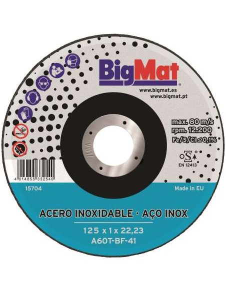 DISCO INOX BIGMAT A660R 125X1X22,23 KLINGSPOR