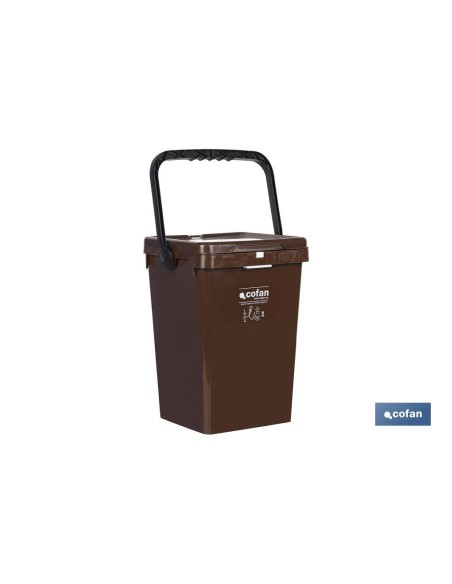 CONTENEDOR MARRON PARA RESIDUOS ORGANICOS 25L