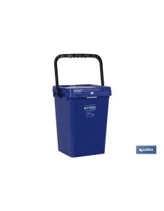 CONTENEDOR AZUL PARA PAPEL-CARTON 25L.