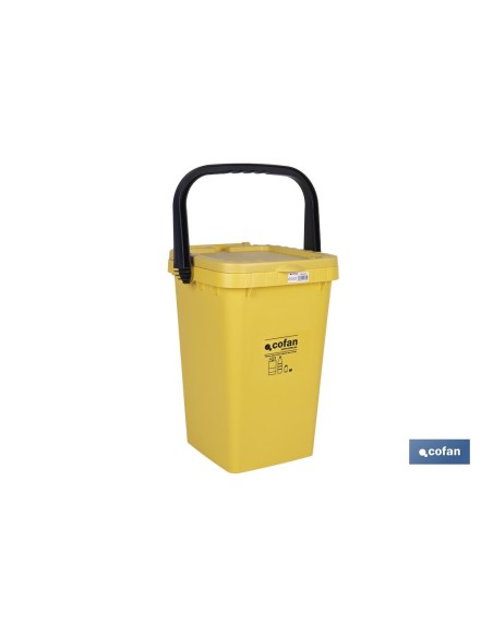 CONTENEDOR AMARILLO PARA PLASTICOS-LATAS, 25L.