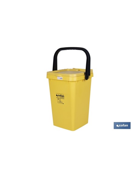 CONTENEDOR AMARILLO PARA PLASTICOS-LATAS, 25L.