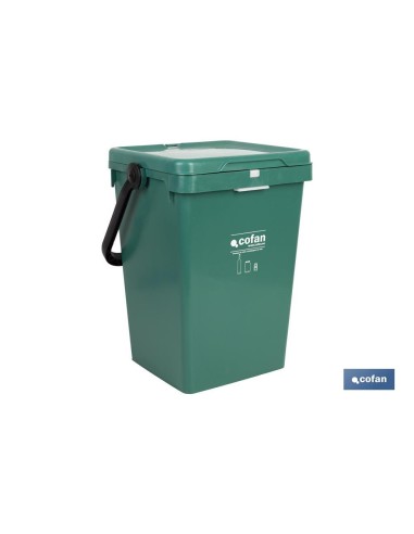 CONTENEDOR VERDE PARA VIDRIO 25L.