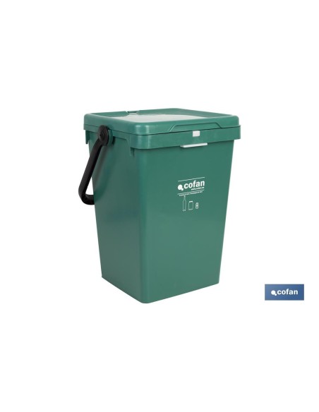 CONTENEDOR VERDE PARA VIDRIO 25L.