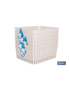 CESTA MULTIUSOS 12L 36X28X13.5 cm BEIGE 2