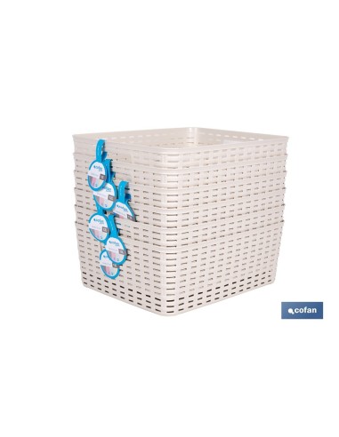 CESTA MULTIUSOS 12L 36X28X13.5 cm BEIGE