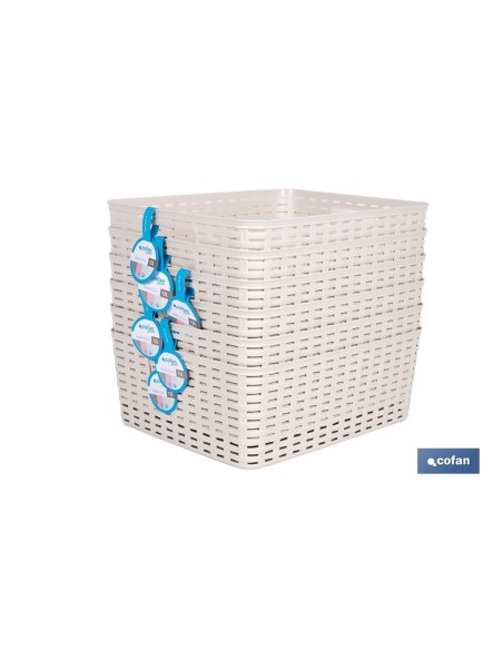 CESTA MULTIUSOS 12L 36X28X13.5 cm BEIGE