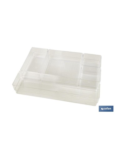 SET ORGANIZADOR COSMETIC 30X23X8cm TRANSPARENTE