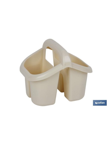 ESCURRECUBIERTOS CON ASA BEIGE 19.5X15.5X16cm