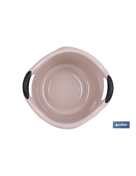 BARREÑO REDONDO ASAS 15L BEIGE OSCURO 42X39.5X25cm