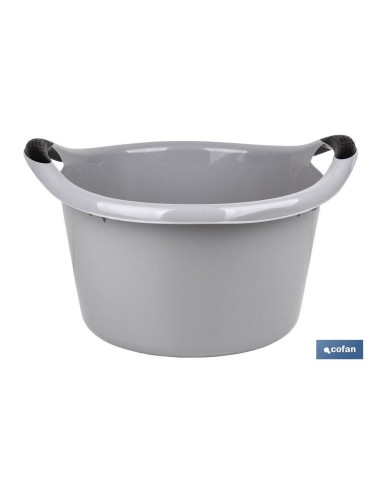 BARREÑO REDONDO ASAS 15L GRIS 42X39.5X25cm