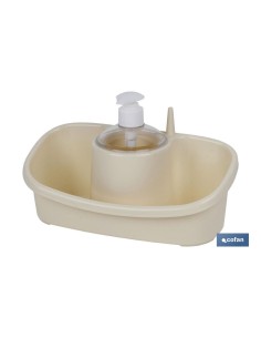 ESTROPAJERO CON DOSIFICADOR BEIGE 26X13X16.5cm venta unitaria