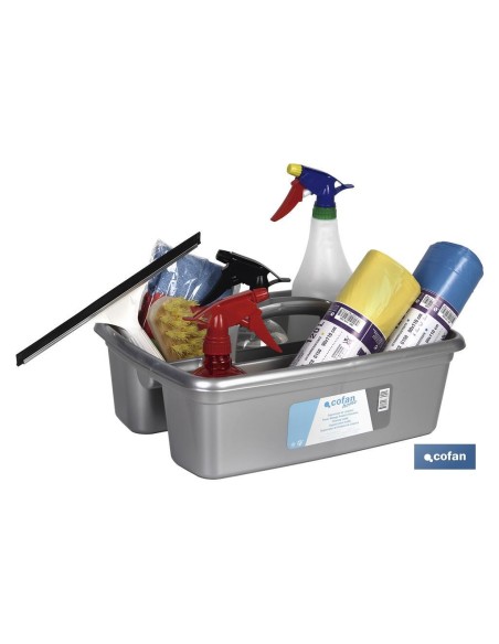 ORGANIZADOR DE LIMPIEZA COLOR GRIS 39.5X29X16cm venta unitaria