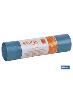 BOLSA DE BASURA AUTOCIERRE 55X55 G.65 COLOR AZUL 15 UDS