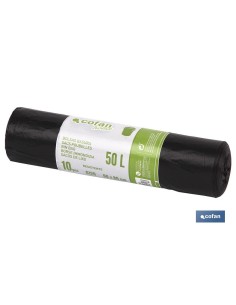 BOLSA DE BASURA 60x80 GALGA 120 50 L COLOR NEGRO 10 UDS.