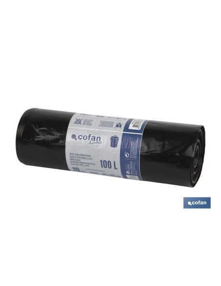 BOLSA DE BASURA 85X105 GALGA 190 COLOR NEGRO 10 UDS.