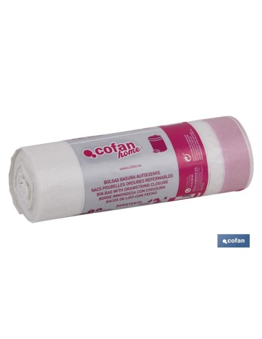 BOLSA DE BASURA AUTOCIERRE 35X50 G.120 COLOR BLANCO 20 UDS