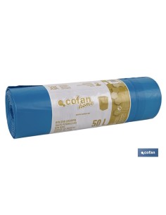 BOLSA DE BASURA AUTOCIERRE PERFUMADA 70 x70 CM G.120 COLOR AZUL10 UDS 50l