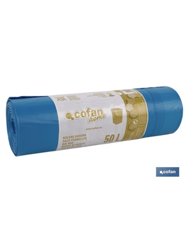 BOLSA DE BASURA AUTOCIERRE PERFUMADA 70 x70 CM G.120 COLOR AZUL10 UDS 50l